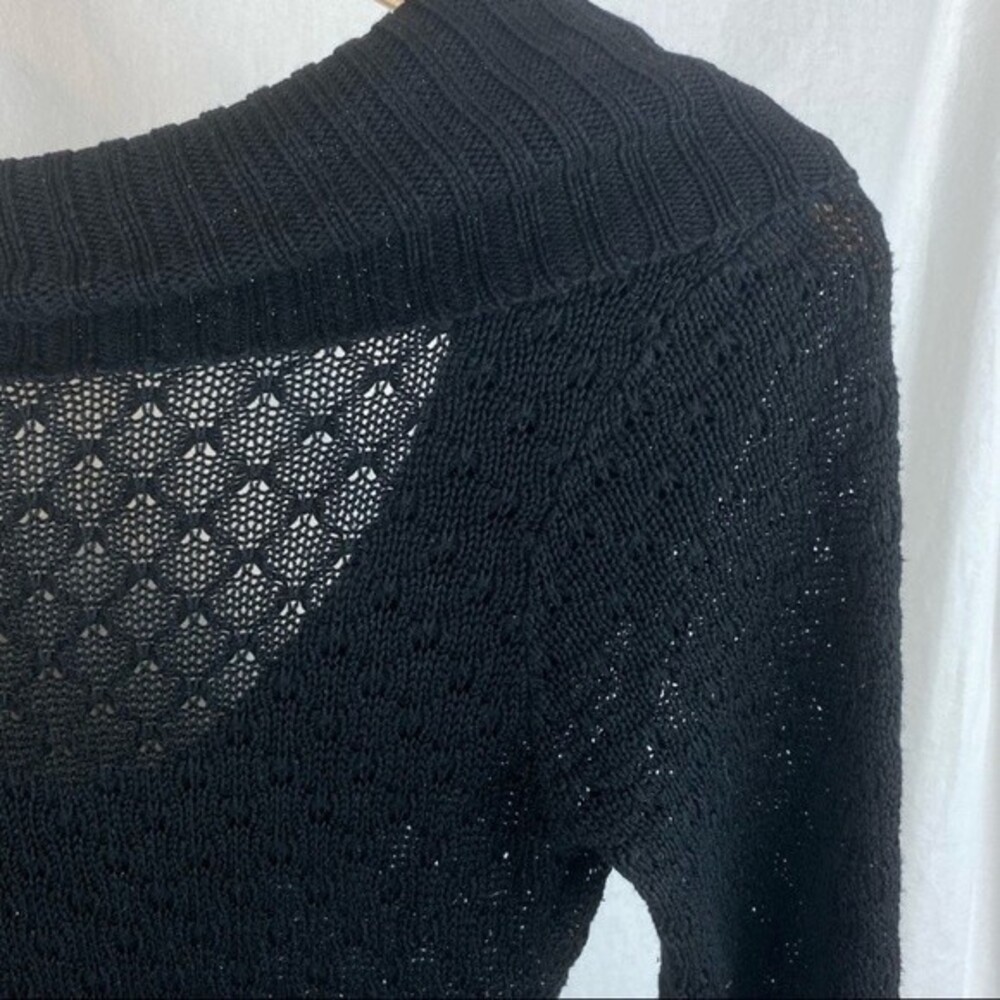 Guess Black Cowl Neck Long Sleeve Knit Tunic Sweater M - Picture 4 of 7